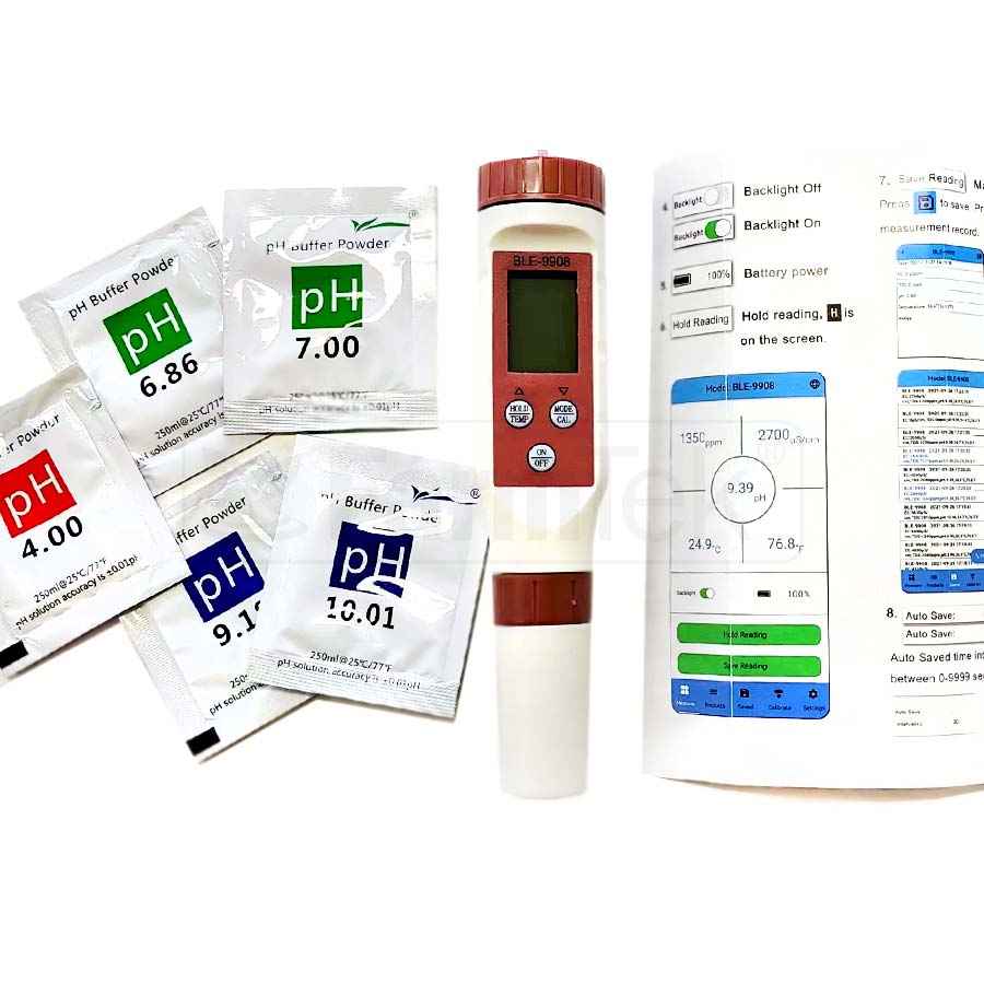 4 in 1 Water Condition Tester pH/EC/TDS/Temperature (BlueTooth) 9908 - Farmtek Australia
