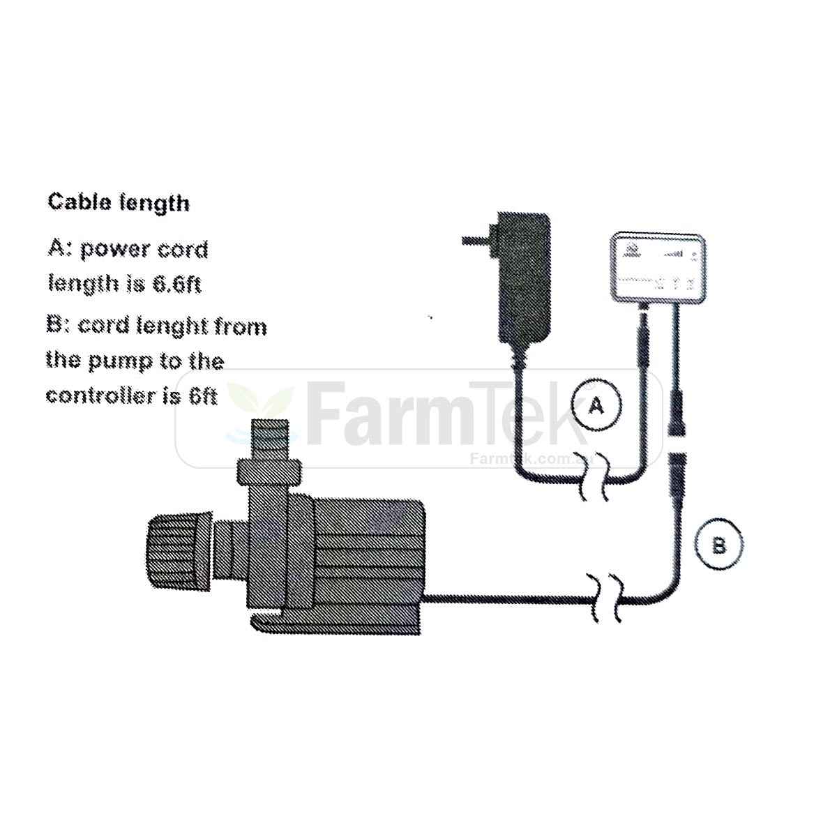 DC Water Pump Submersible/Inline 24V 70W 8000L 5.0M Head Adjustable Flow Rate (SWD-8000)