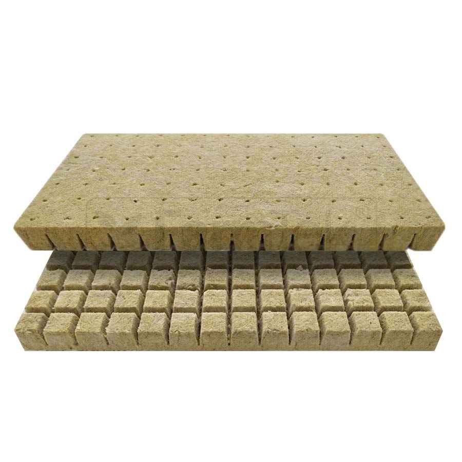 Commercial Grade Rockwool Cubes Hydroponics Grow Medium 25x25x40mm Bottom Split (200/slab, 20 slabs/BOX @ $0.089 each)