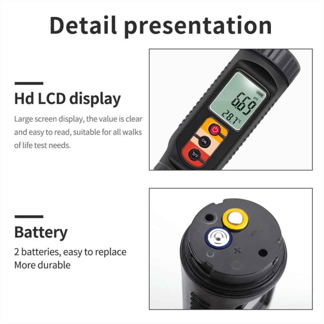 3 in 1 Water Soil Condition Tester Food PH/EC/Temperature Portable Tester (PH86) - Farmtek Australia