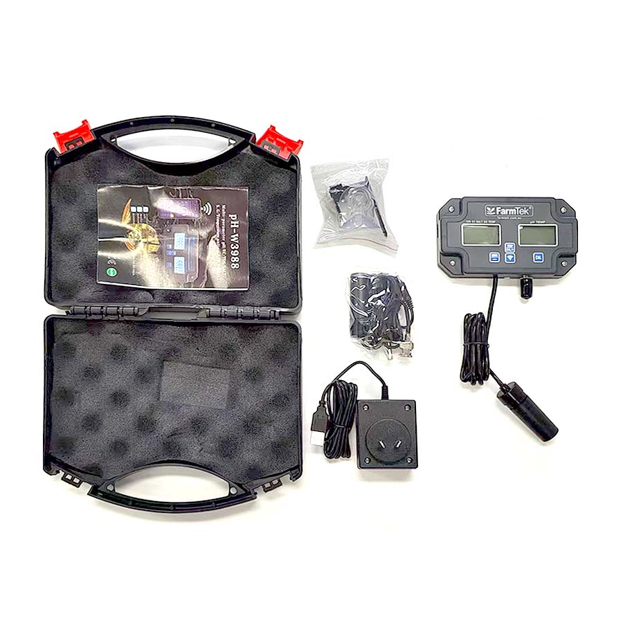 FarmTek® 6 in 1 Water Condition Monitor pH+EC+TDS+Salt+SG+Temp Monitor Probe Tester (WiFi) Export to Excel