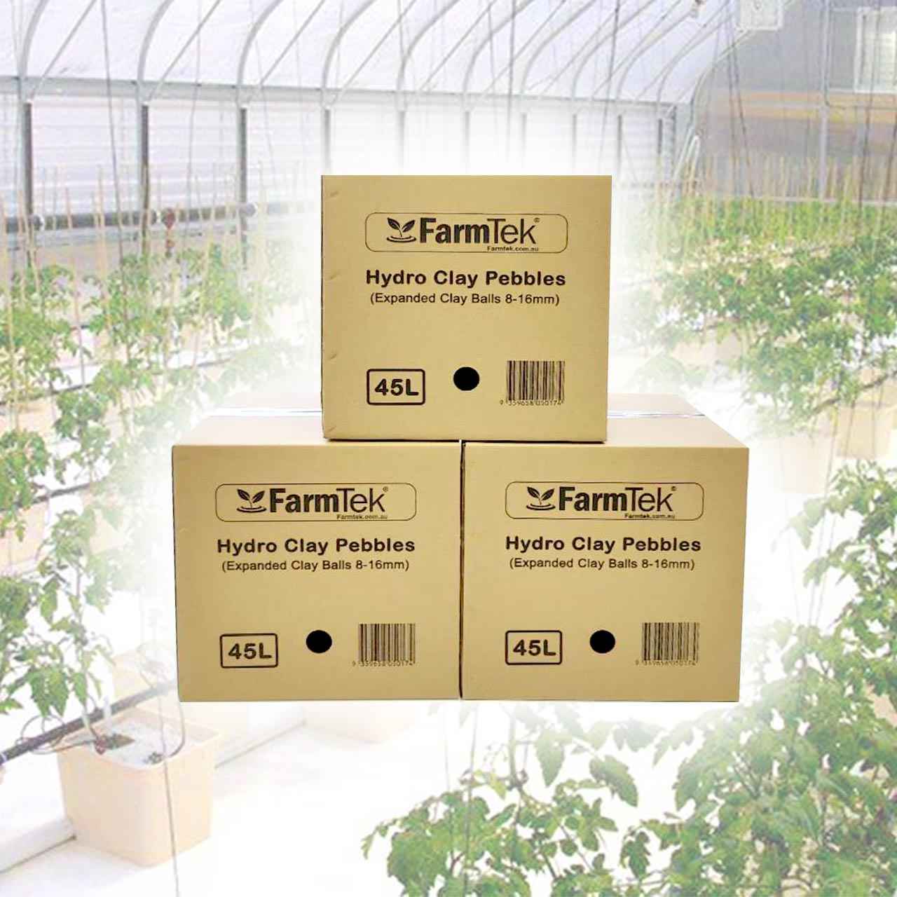 Farmtek Expanded Clay Pebbles For Plants Hydro Clay Balls 8-16mm Mix 45L Pack