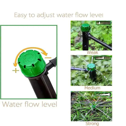 20pcs Adjustable Plastic Drip Irrigation Emitters with 360-Degree Full-Circle Flow Sprinkler Heads