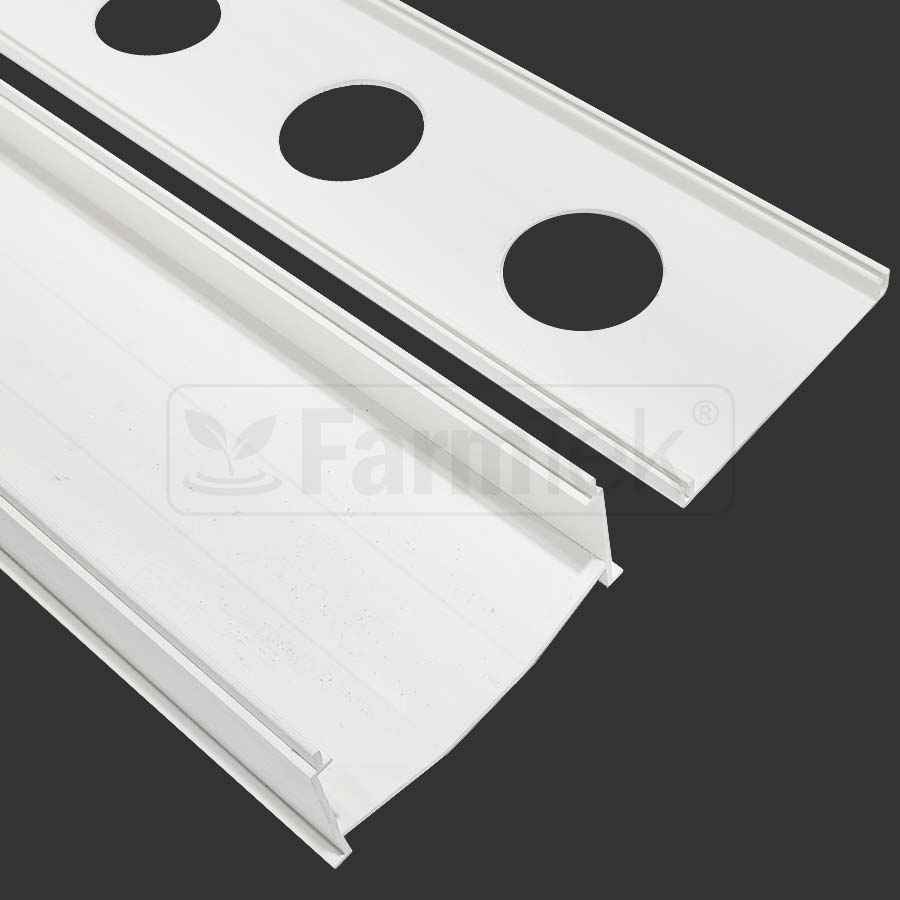 FarmTek® Hydroponic NFT Channels Nutrient Film Technique 100x50 2.9M + Lid (200mm Hole Distance) SELF PICKUP ONLY - Farmtek Australia