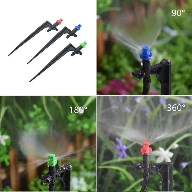 20pcs 180 Degree Micro Misting Nozzle With 11cm Stake 1/4'' Barb Connector Garden Irrigation - Farmtek Australia