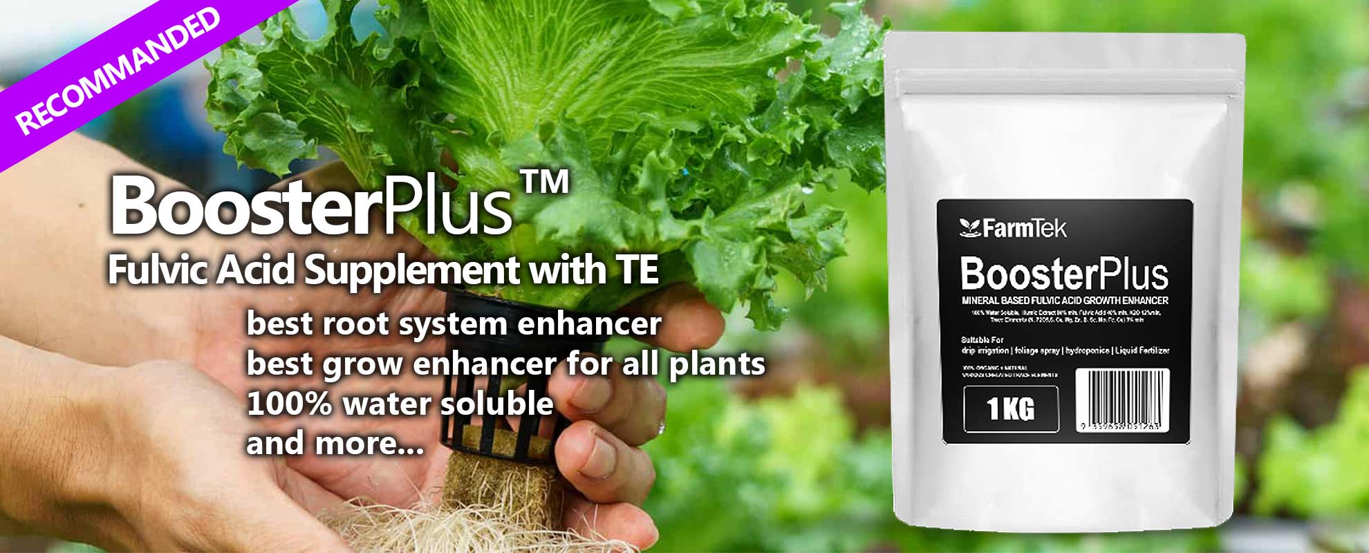 Farmtek BoosterPlus Fulvic Acid Suppliments for Plants