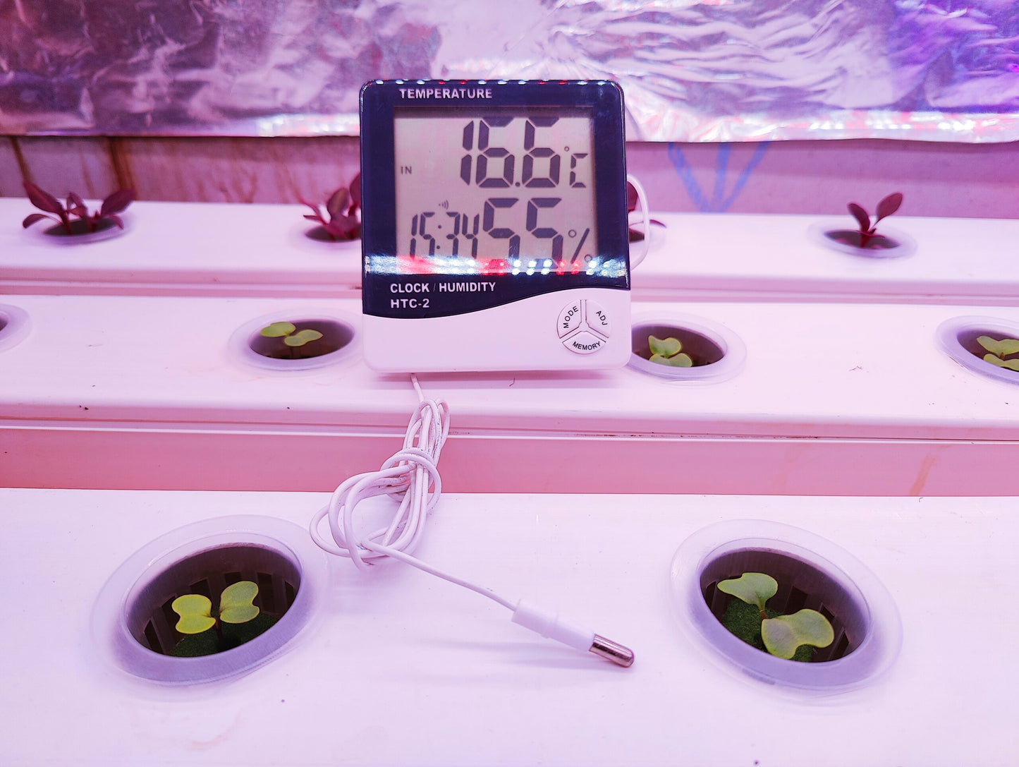 HTC-2 Thermo Hygrometer 5-in-1 Temperature Humidity Memory Clock Alarm Calendar