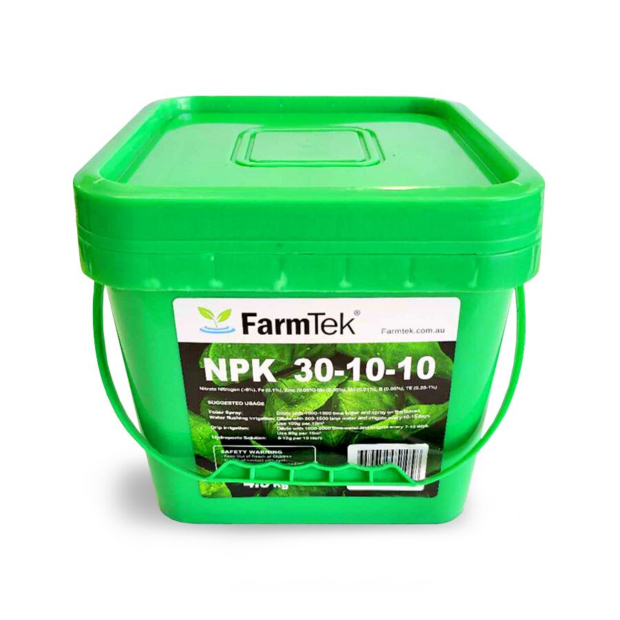 Farmtek NPK Fertilizer 30-10-10 TE 100% Soluble (Nitrogen Focused) 4.5kg