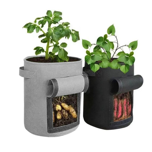 Felt Grow Bags with Window 40L/10Gal (Pack of 5)