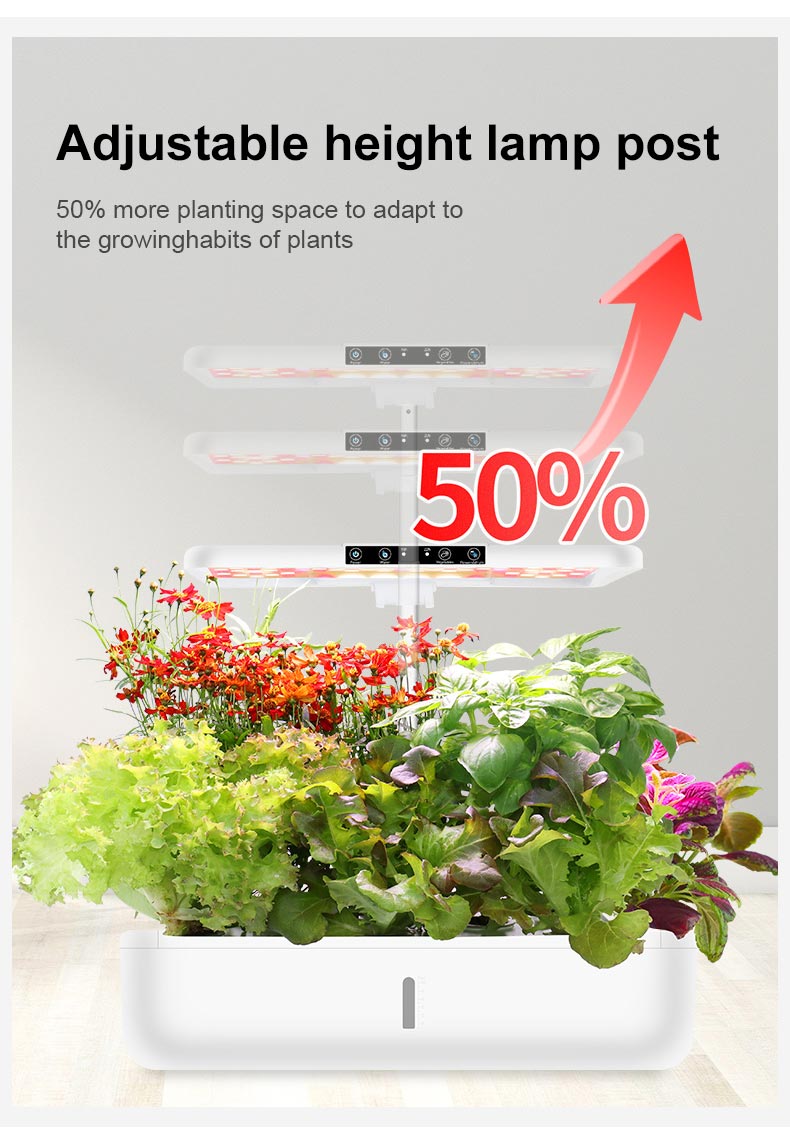 HydroTower Indoor 3-Level Hydroponic Grow Tower System Kit Built-in LED Grow Light (66 Plants) SS366