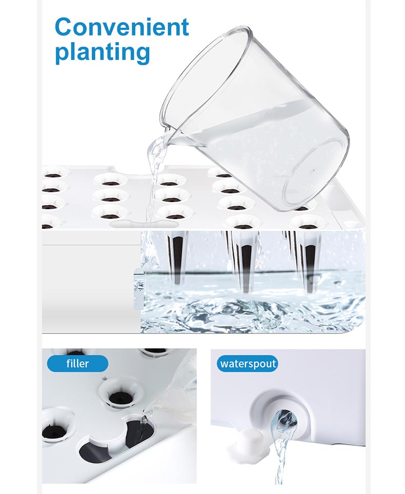 HydroTower Indoor 3-Level Hydroponic Grow Tower System Kit Built-in LED Grow Light (66 Plants) SS366