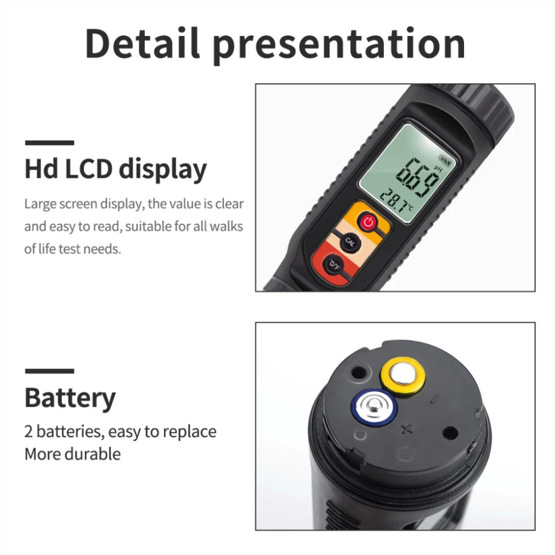 3 in 1 Water Soil Condition Tester Food PH/EC/Temperature Portable Tester (PH86)