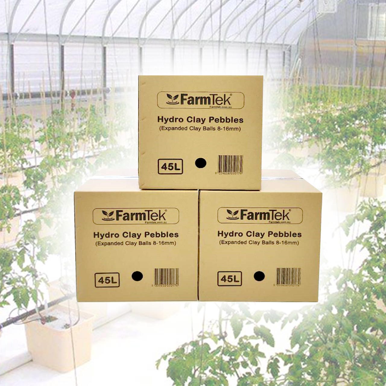 Farmtek Expanded Clay Pebbles For Plants Hydro Clay Balls 8-16mm Mix 45L Pack