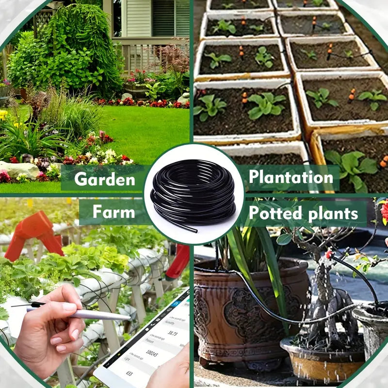 100FT 4/7mm PVC Drip Irrigation Hose Micro Irrigation Pipe Drip Watering Pipe