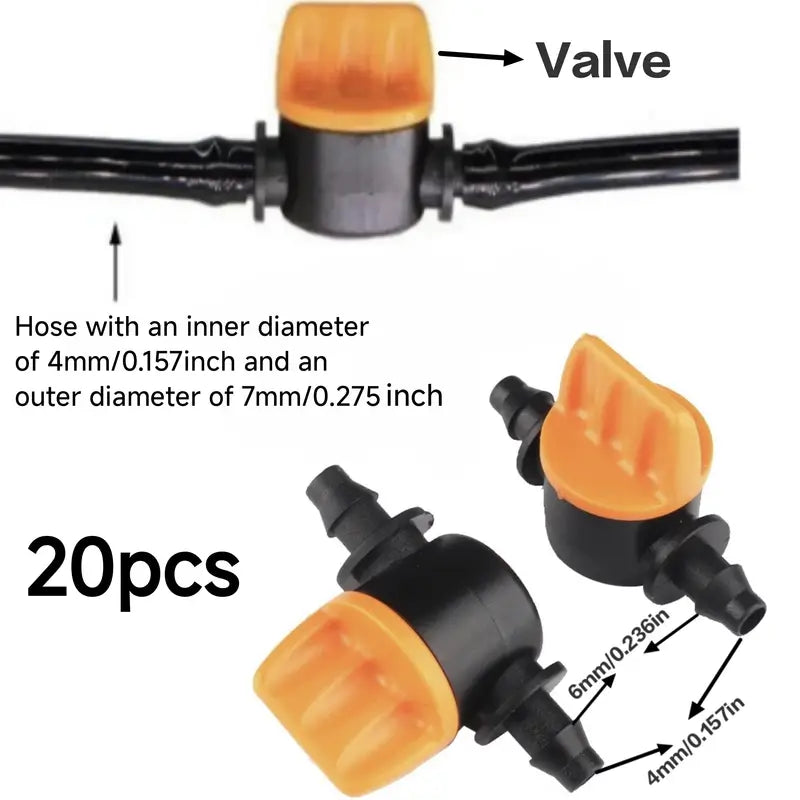 20pcs Mini Garden Hose Valves Plastic Irrigation Hose Valve Switch